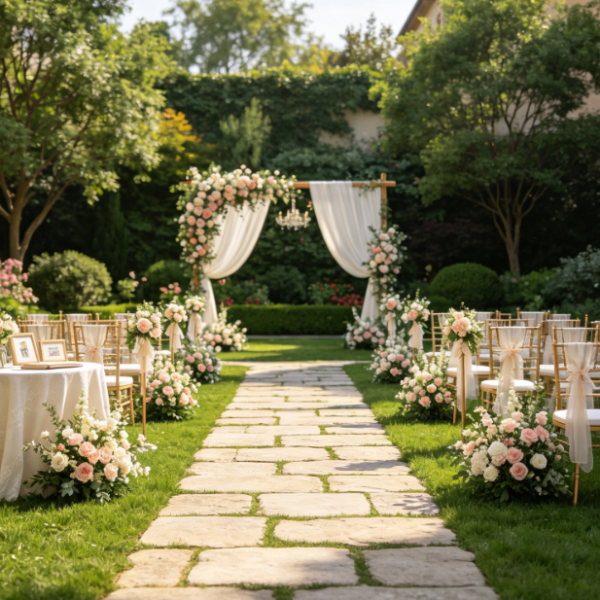 On-Site Basic Setup For Wedding Ceremony Areas