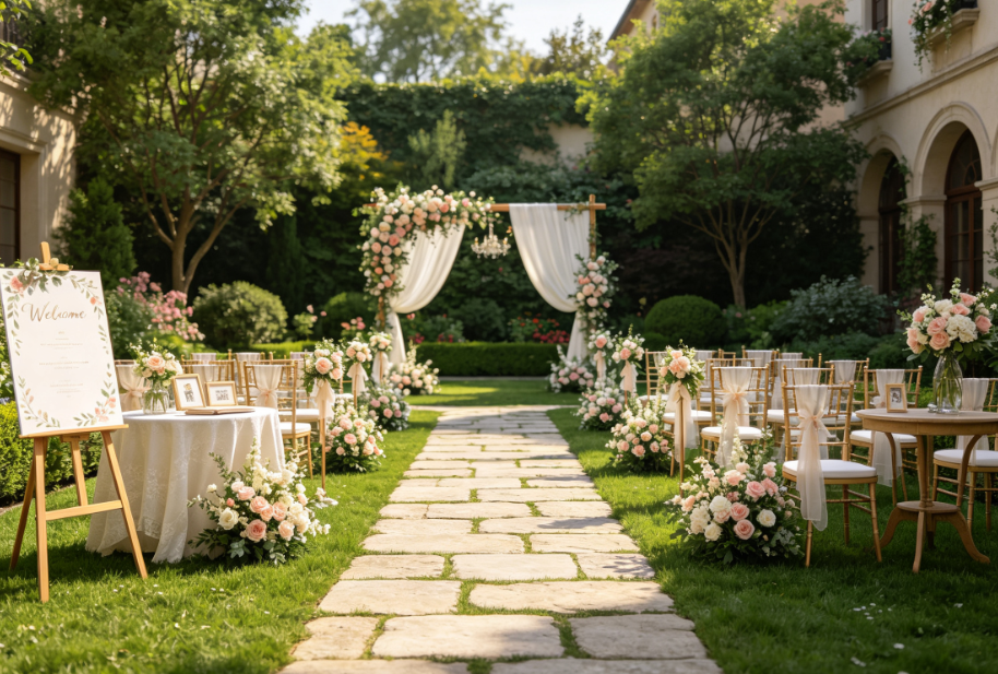 On-Site Basic Setup For Wedding Ceremony Areas