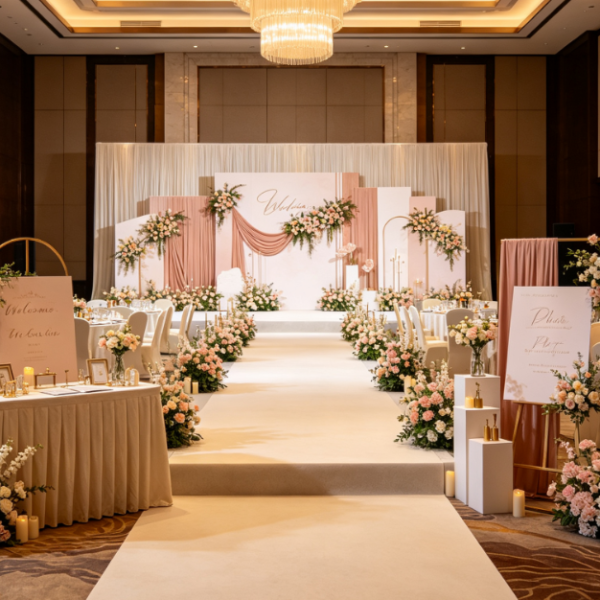 On-Site Setup For Hotel Wedding Banquet Halls