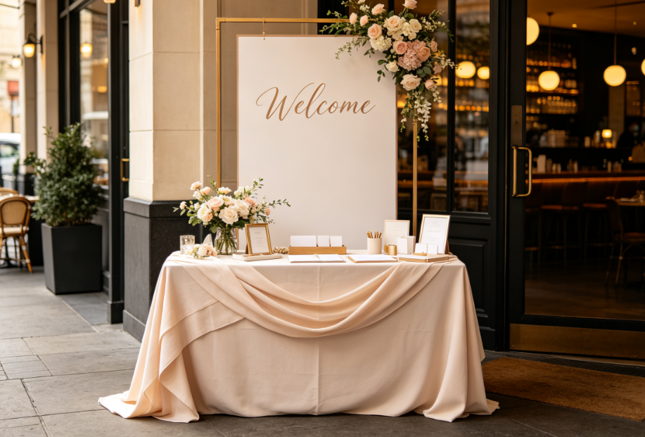 On-Site Setup For Wedding Guest Sign-In Areas